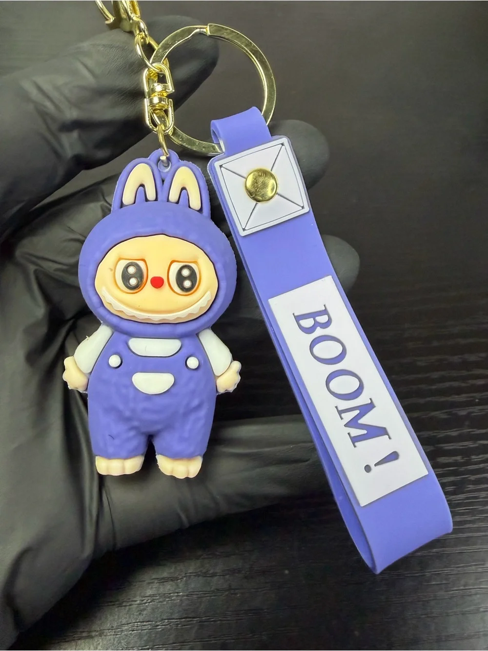 Purple Labubu 'BOOM!' Keychain/Bag Charm with Cute Character